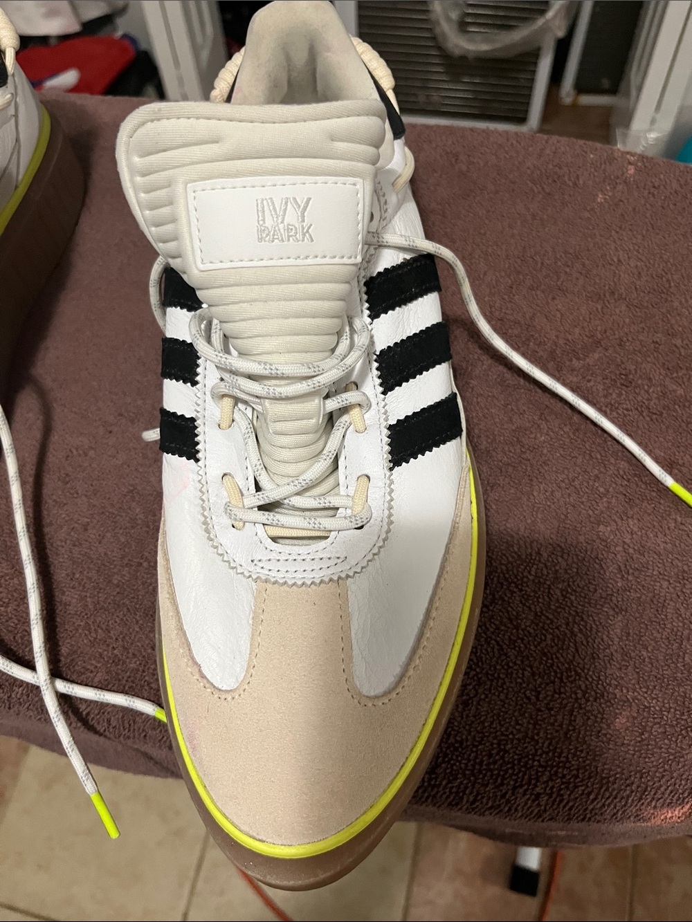 IVY PARK Men’s White, Beige and neon yellow missing insoles practically new